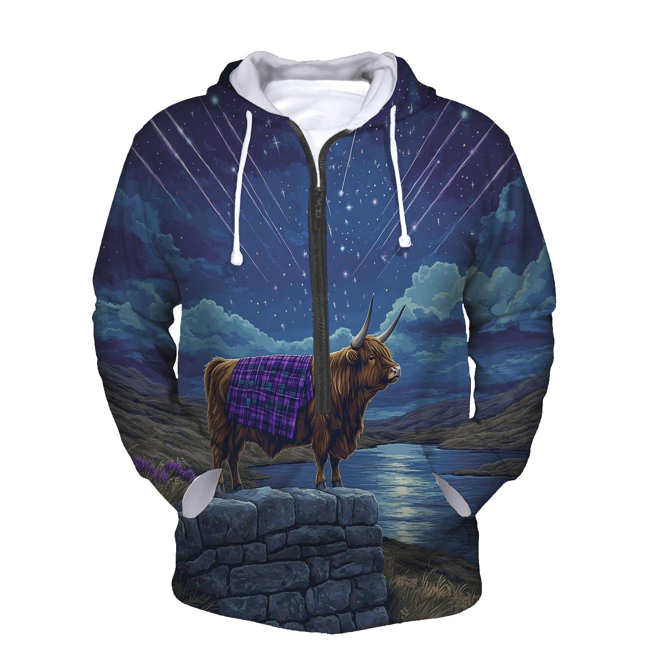 Highland Cow Stargazer On The Wall hoodie designs