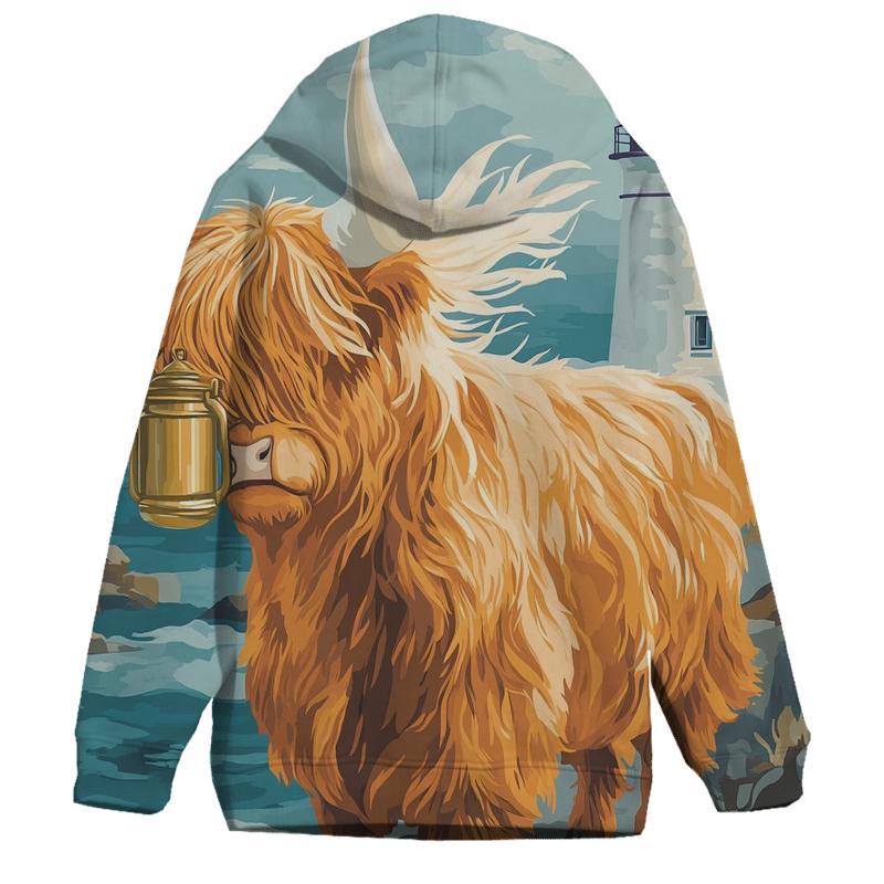 Highland Cow Lighthouse Keeper lightweight hoodies