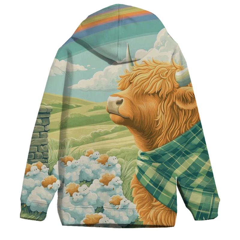 Cloud Shepherd Highland Cow lightweight hoodies