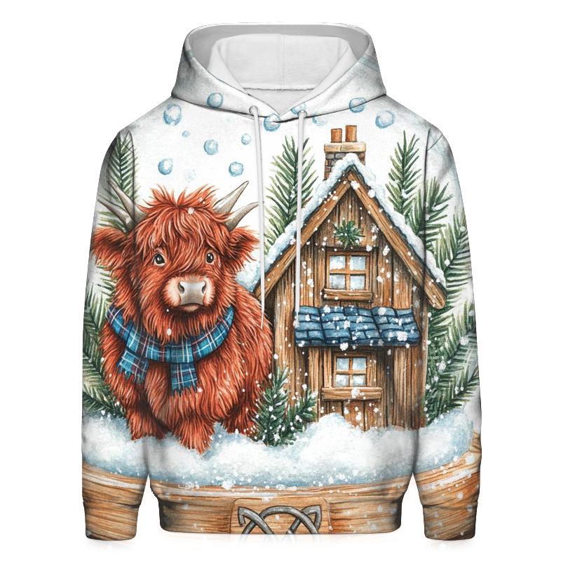Highland Cow Snowglobe Cottage hoodie trends