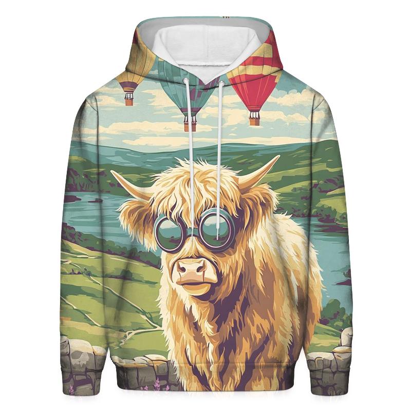 Highland Cow Balloon Festival zip-up hoodies
