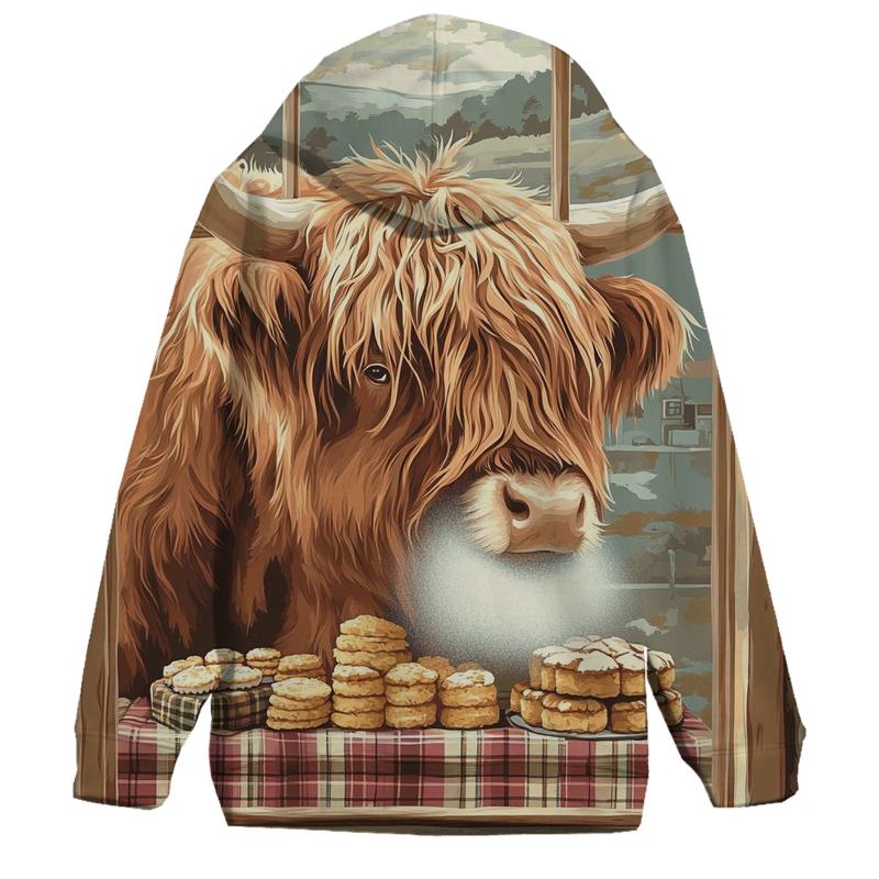Highland Cow Bakery Window hoodie trends