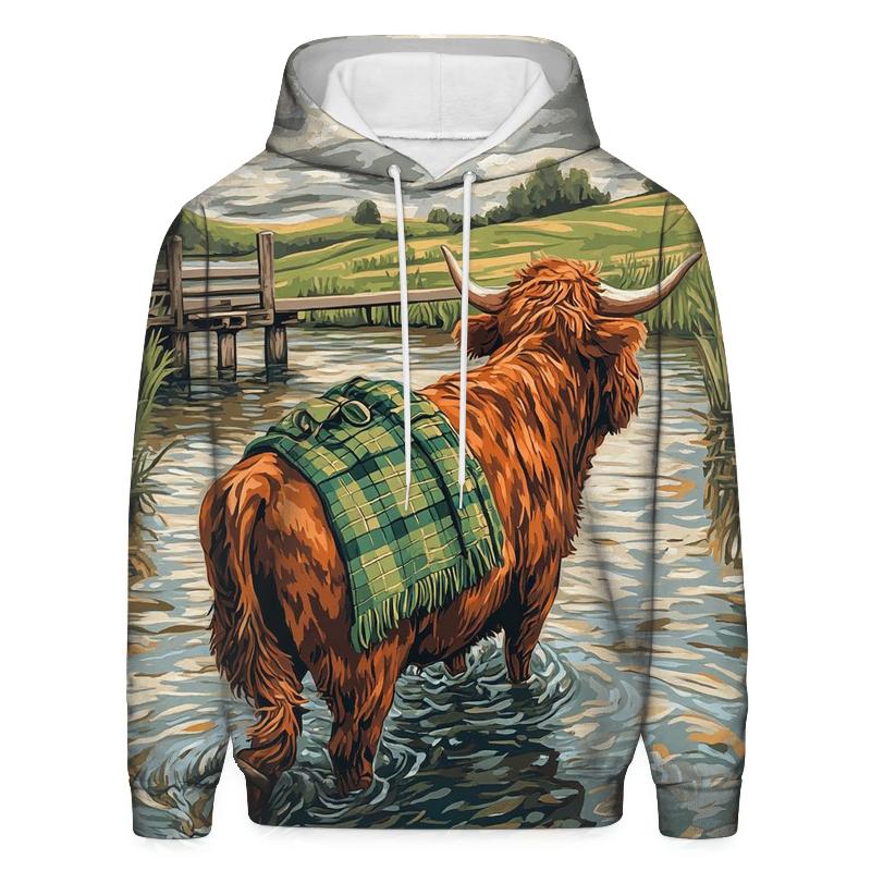 River Ford Highland Cow Guide hoodies fashion