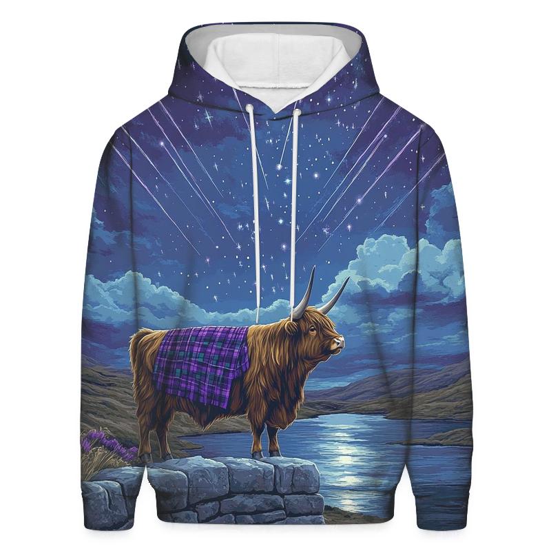 Highland Cow Stargazer On The Wall hoodie designs