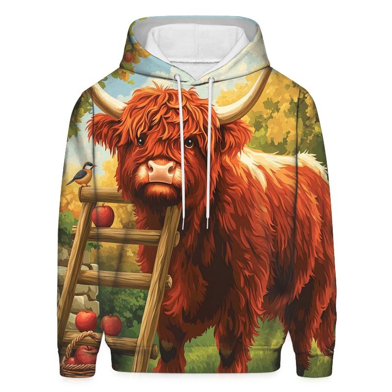 Highland Cow Orchard Ladder Helper heavyweight hoodies