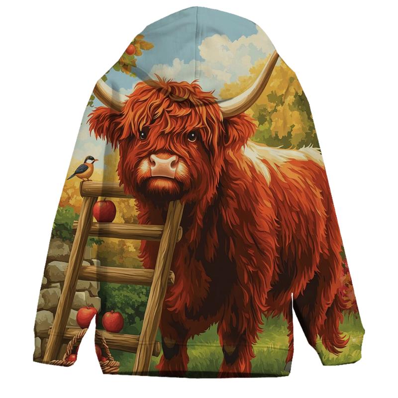 Highland Cow Orchard Ladder Helper heavyweight hoodies