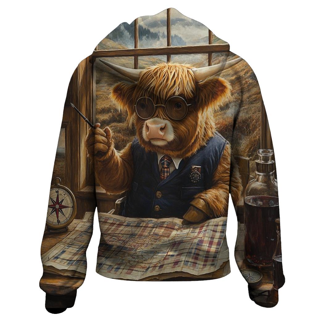 Tartan Mapmaker Highland Cow premium hoodies