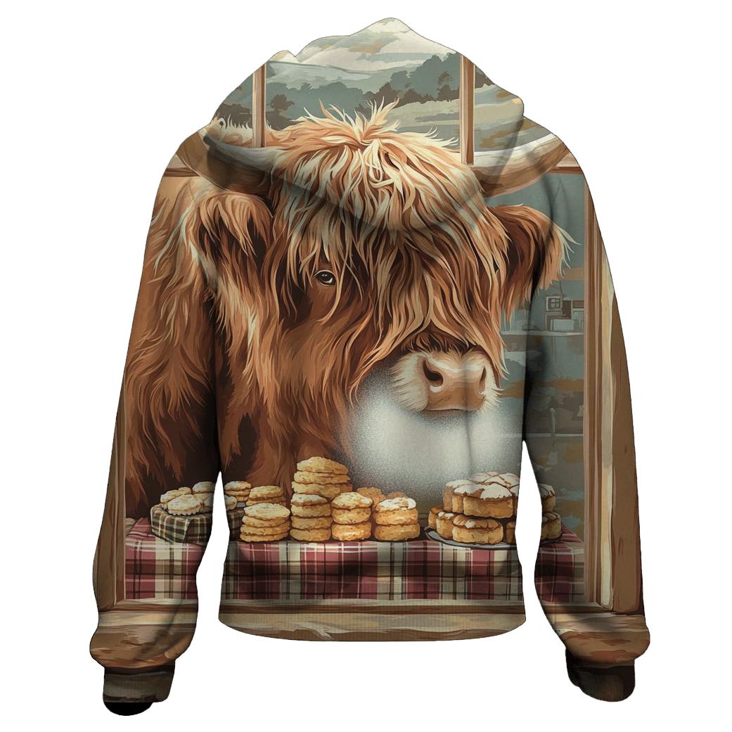 Highland Cow Bakery Window embroidered hoodies