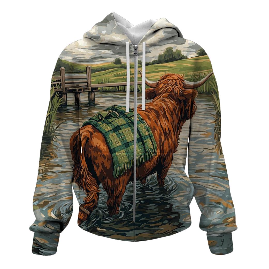 River Ford Highland Cow Guide designer hoodies
