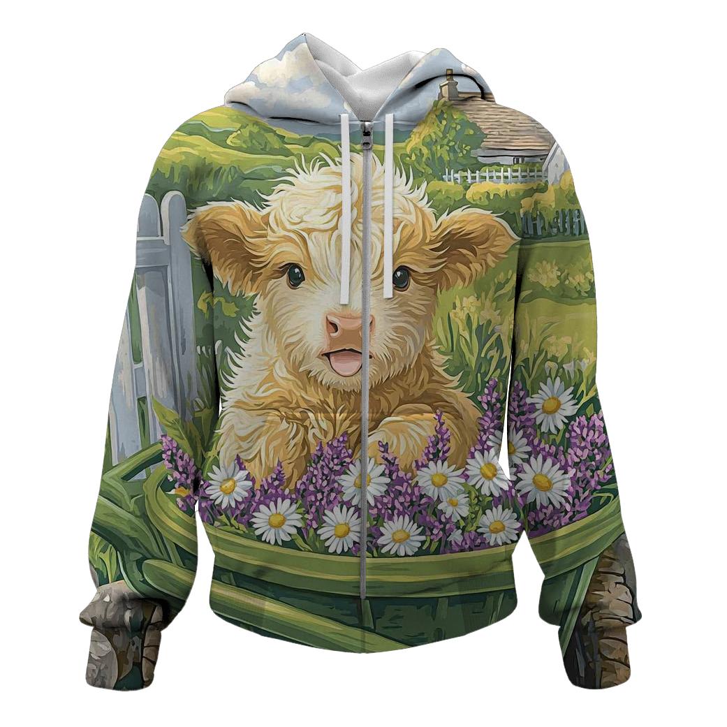 Highland Cow Garden Wheelbarrow heavyweight hoodies