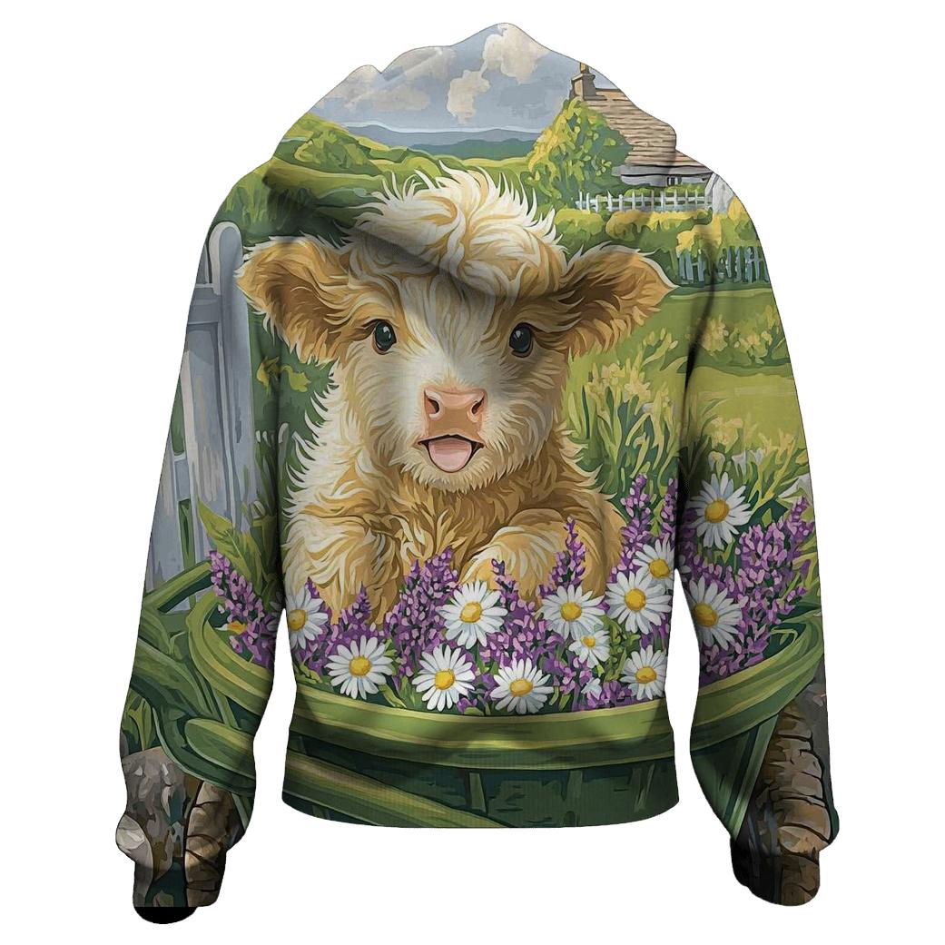 Highland Cow Garden Wheelbarrow heavyweight hoodies