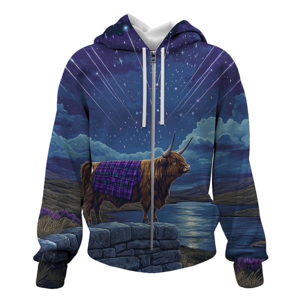 Highland Cow Stargazer On The Wall pullover hoodies