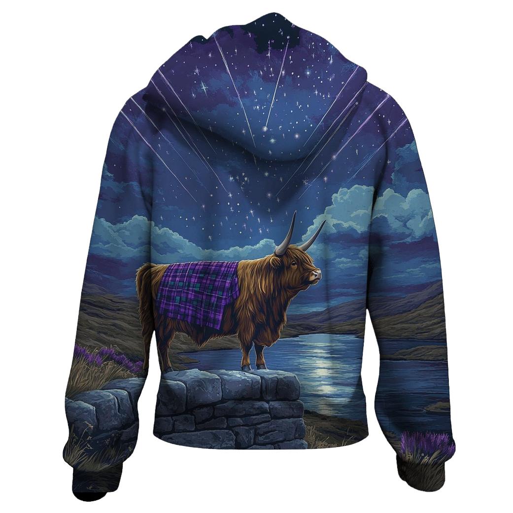 Highland Cow Stargazer On The Wall pullover hoodies
