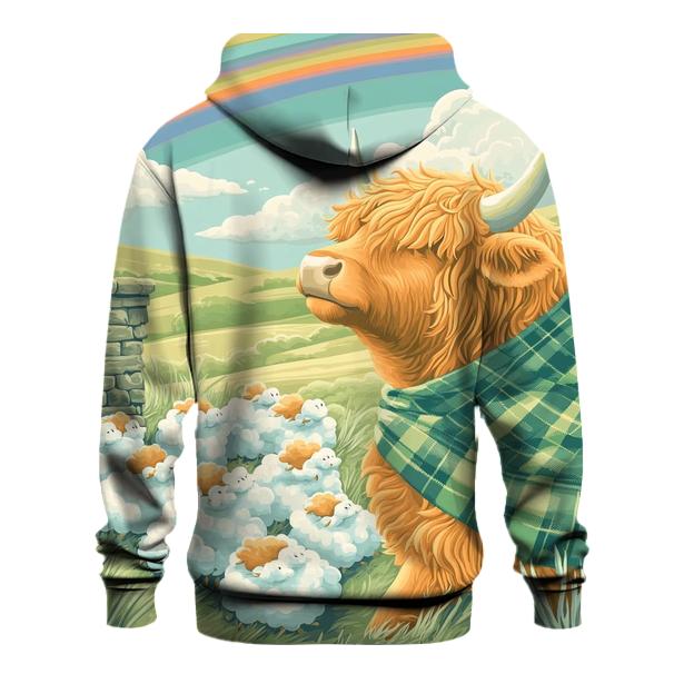 Cloud Shepherd Highland Cow graphic hoodies