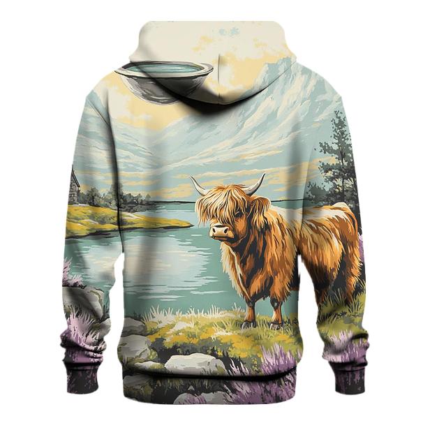 Highland Cow And The Floating Loch designer hoodies