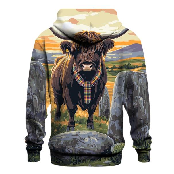 Stone Circle Highland Cow Sentinel lightweight hoodies