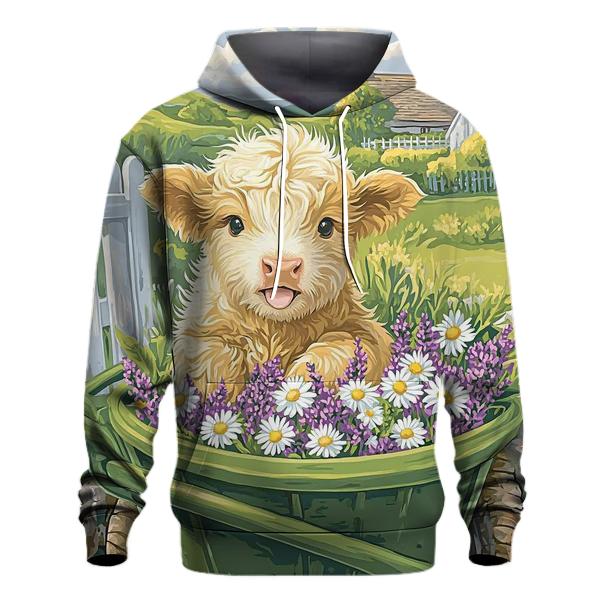 Highland Cow Garden Wheelbarrow lightweight hoodies