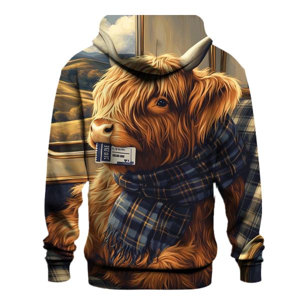 Night Train Highland Cow Traveler premium hoodies
