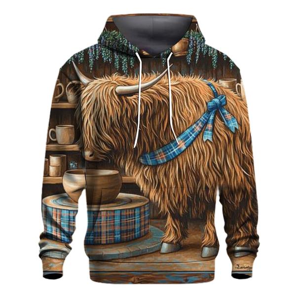 Highland Cow Pottery Studio hoodie designs