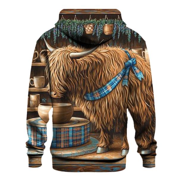 Highland Cow Pottery Studio hoodie designs