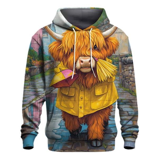 Highland Cow Raincoat Parade hoodie styles
