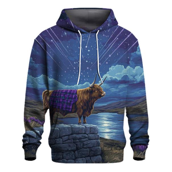 Highland Cow Stargazer On The Wall zip-up hoodies