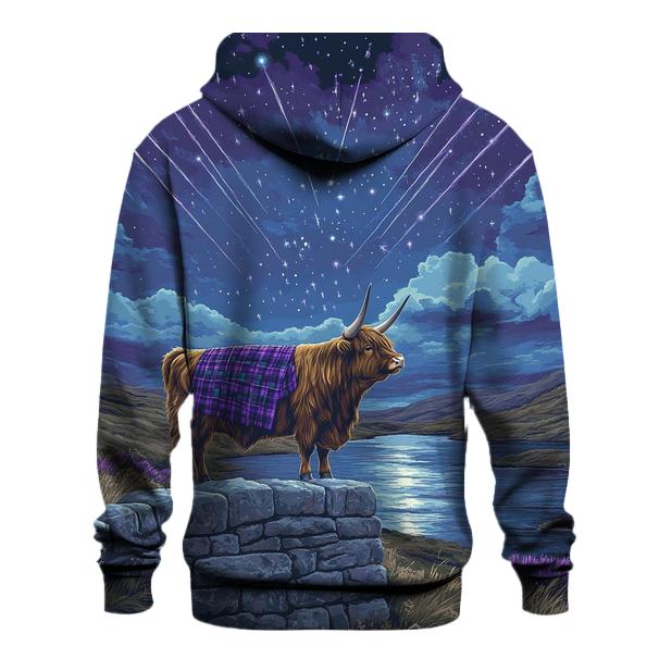 Highland Cow Stargazer On The Wall zip-up hoodies
