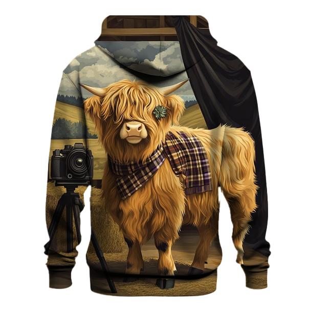 Highland Cow Vintage Camera Session embroidered hoodies