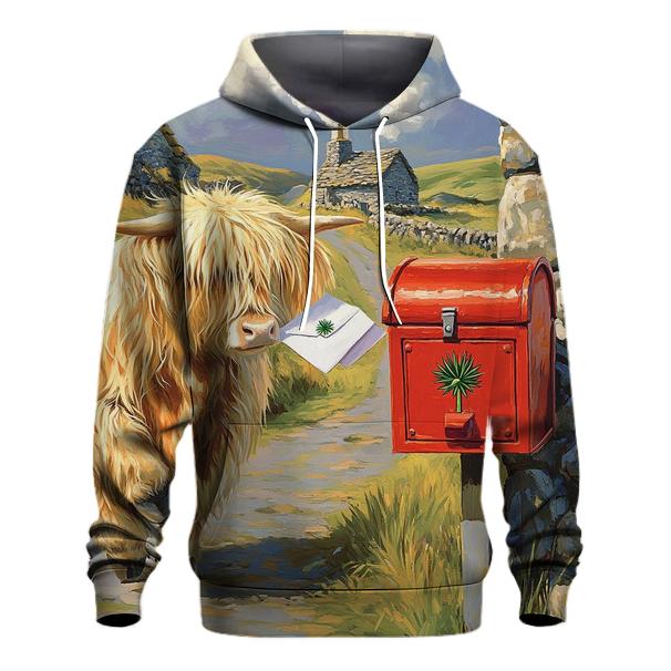 Highland Cow And The Thistle Mailbox hoodie designs
