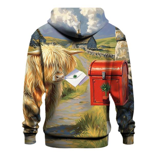 Highland Cow And The Thistle Mailbox hoodie designs