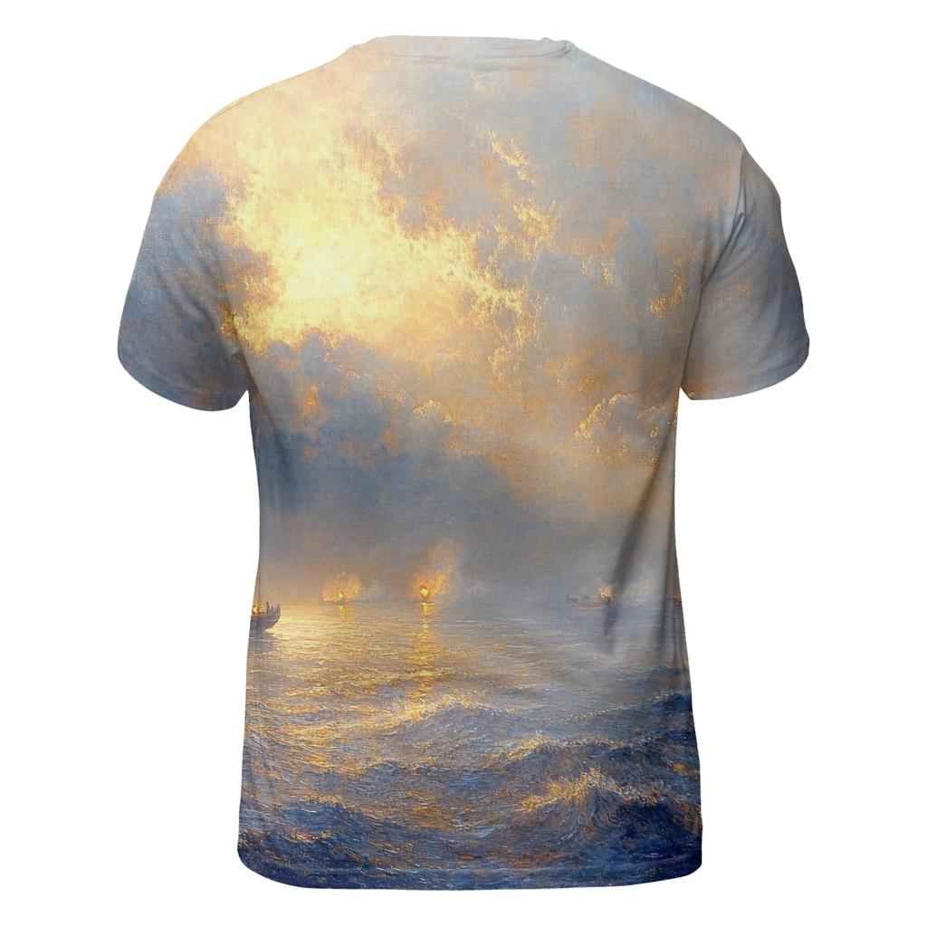 J M W Turner Inspired Storm Over Ocean Lanterns designer pattern shirts