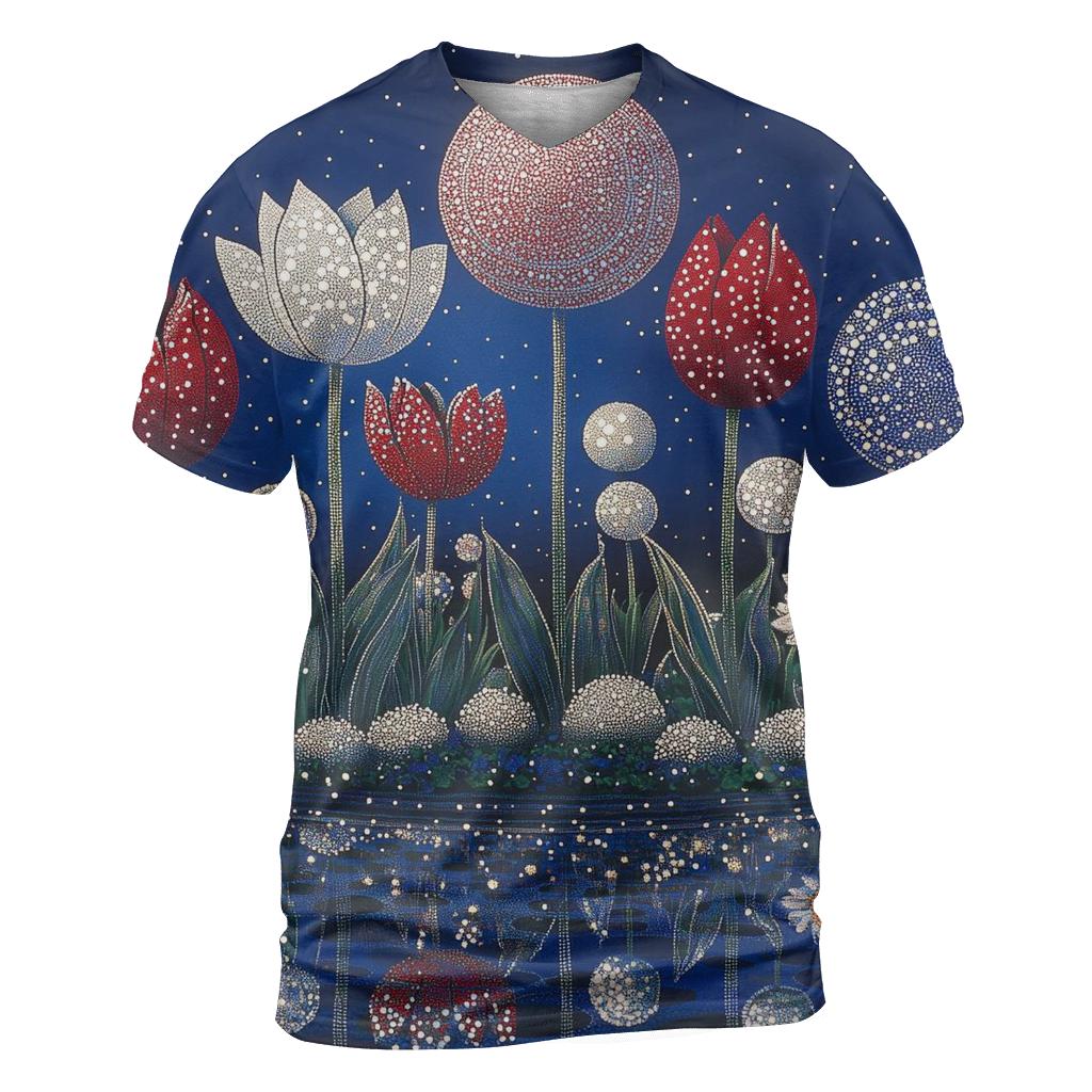 Yayoi Kusama Inspired Solar System Garden Pattern personalized full print shirts