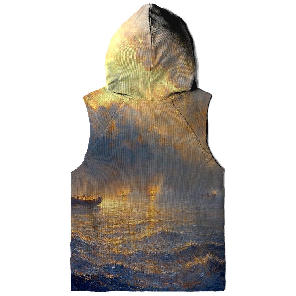 J M W Turner Inspired Storm Over Ocean Lanterns printed hoodies