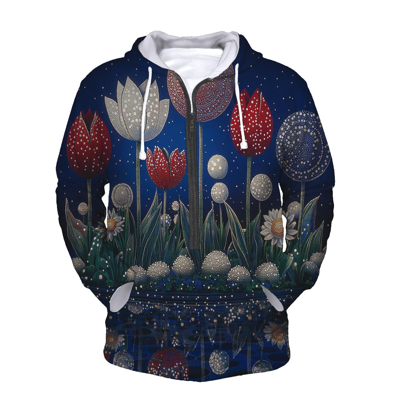 Yayoi Kusama Inspired Solar System Garden Pattern graphic hoodies