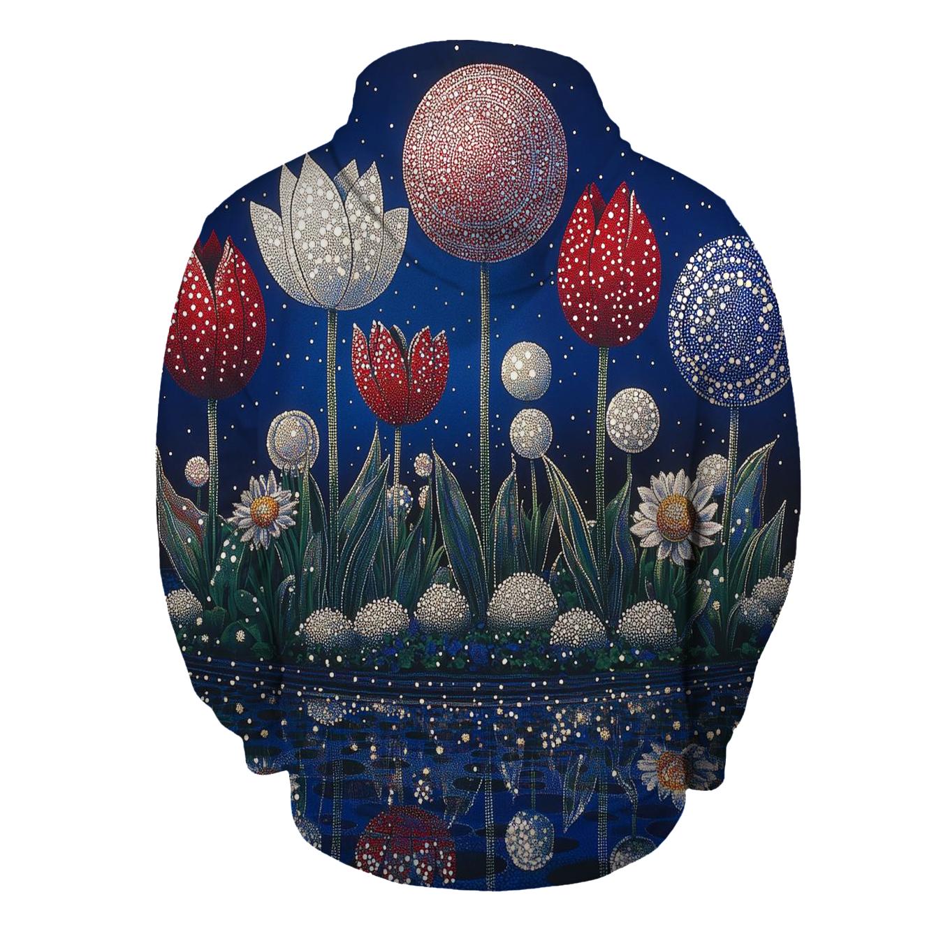 Yayoi Kusama Inspired Solar System Garden Pattern graphic hoodies