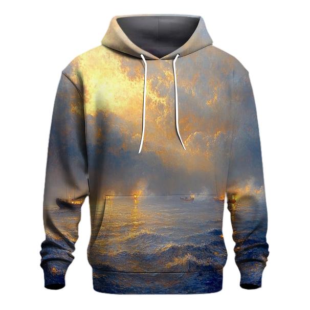 J M W Turner Inspired Storm Over Ocean Lanterns hoodie designs