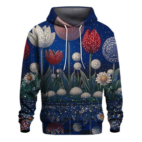 Yayoi Kusama Inspired Solar System Garden Pattern premium hoodies