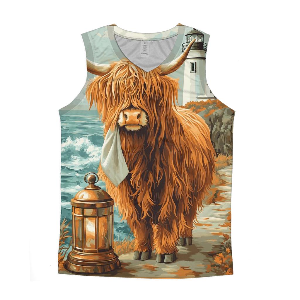 Highland Cow Lighthouse Keeper stylish racerback tanks