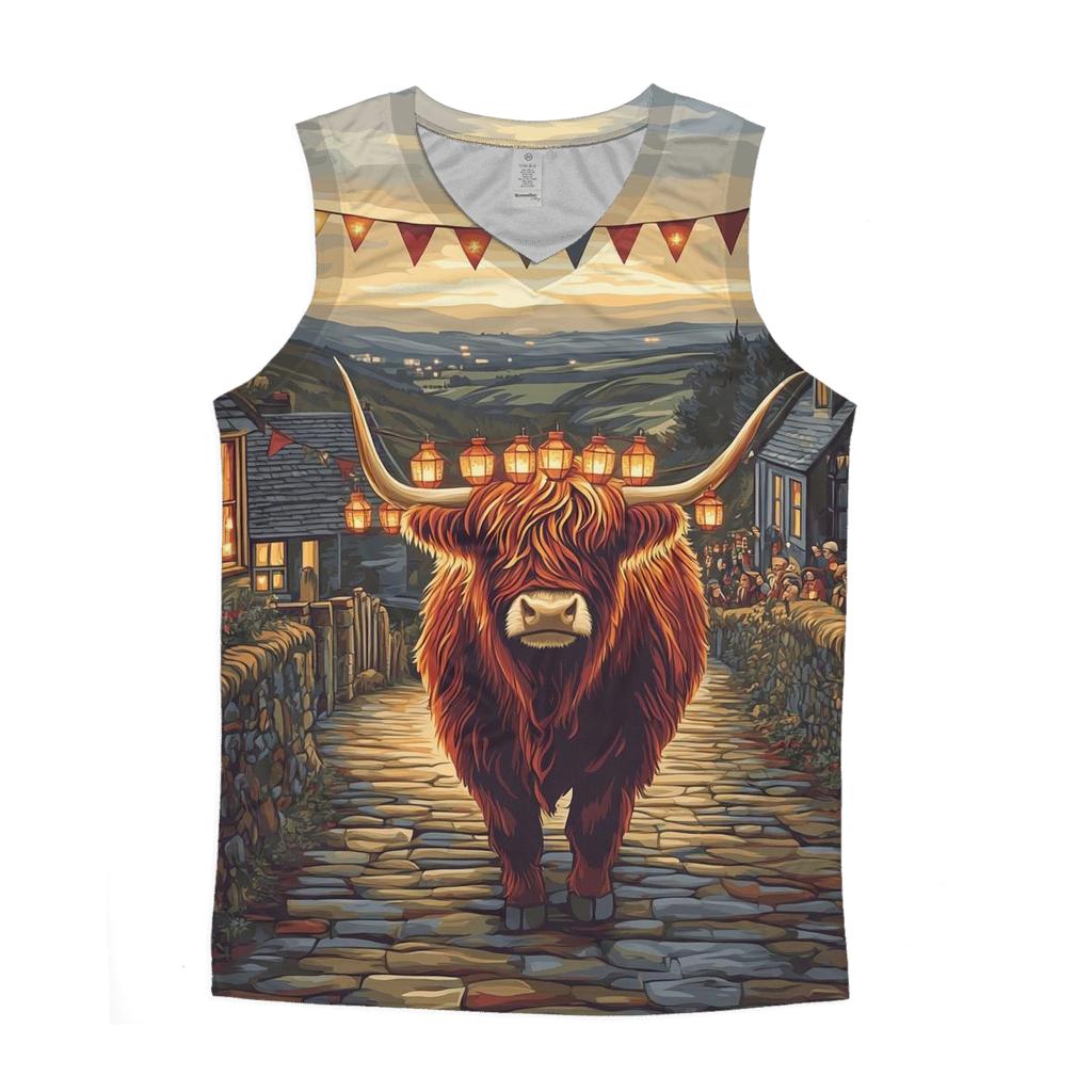 Lantern Festival Highland Cow Parade stylish racerback tanks