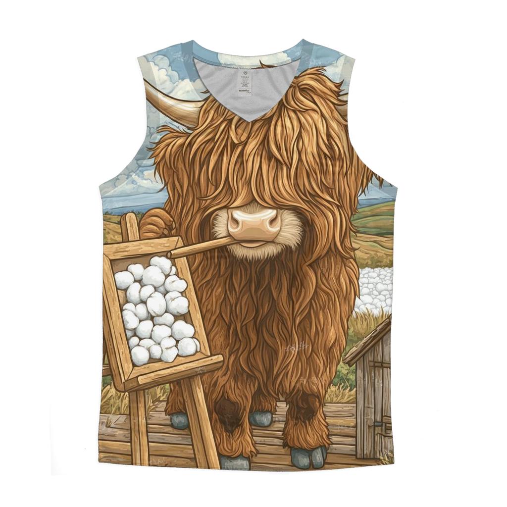 Highland Cow At The Bog Cotton Studio stylish racerback tanks