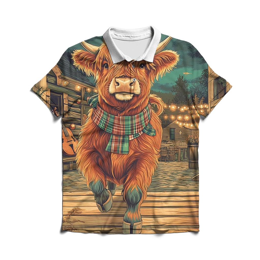 Ceilidh Dance Highland Cow classic pique polos