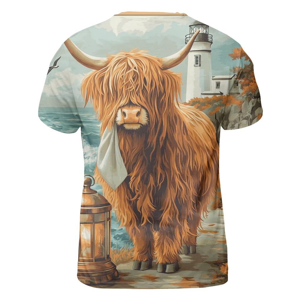Highland Cow Lighthouse Keeper custom all-over print shirts