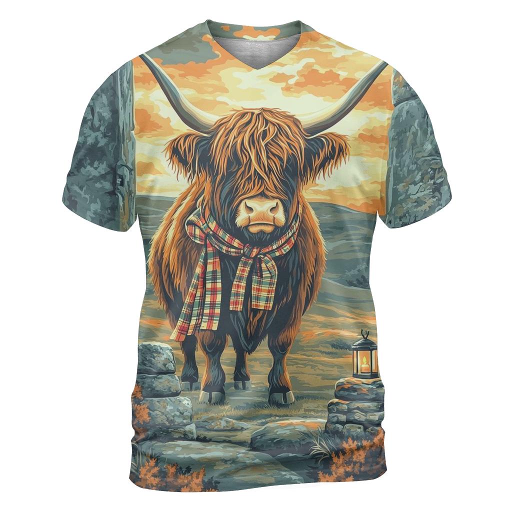 Stone Circle Highland Cow Sentinel statement graphic shirts