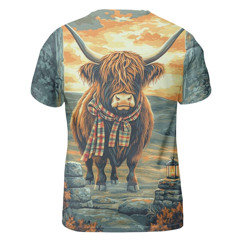 Stone Circle Highland Cow Sentinel statement graphic shirts
