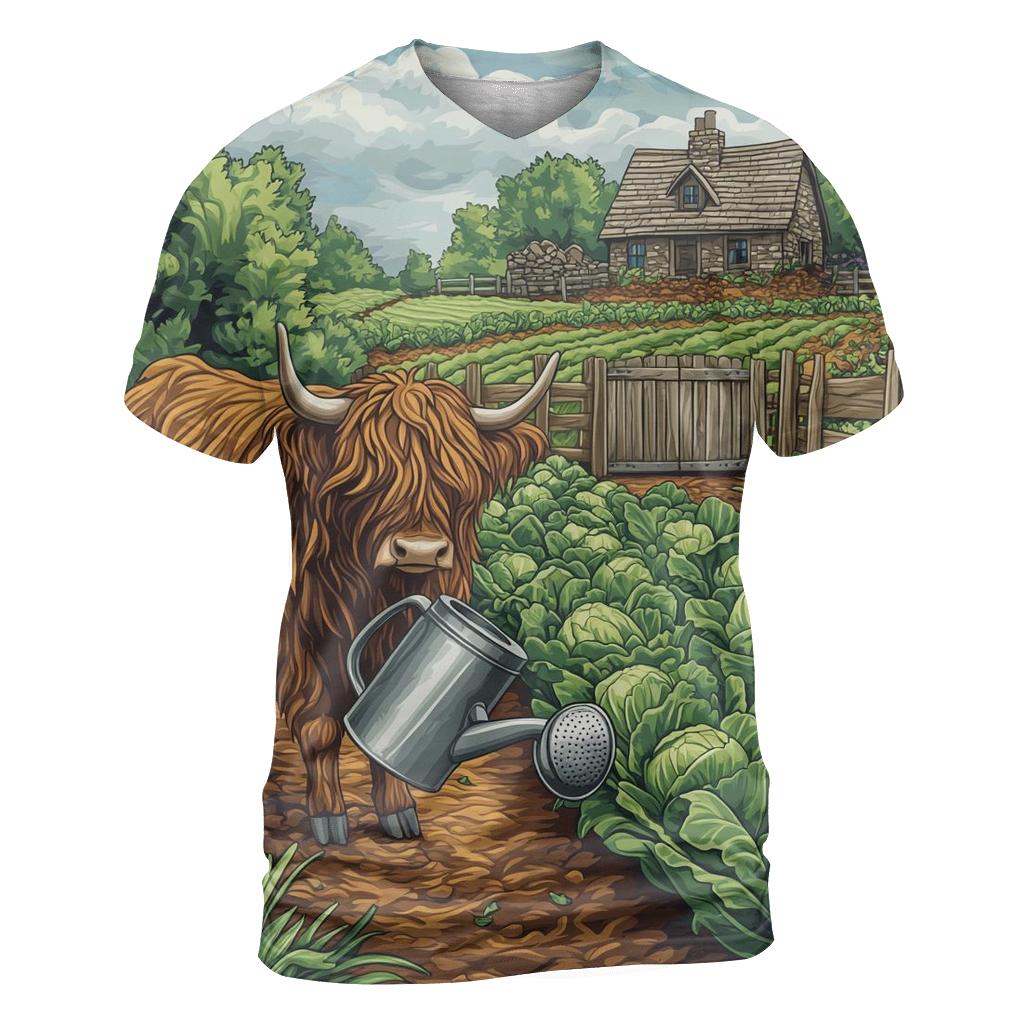 Highland Cow Gardener In The Croft Plot personalized full print shirts