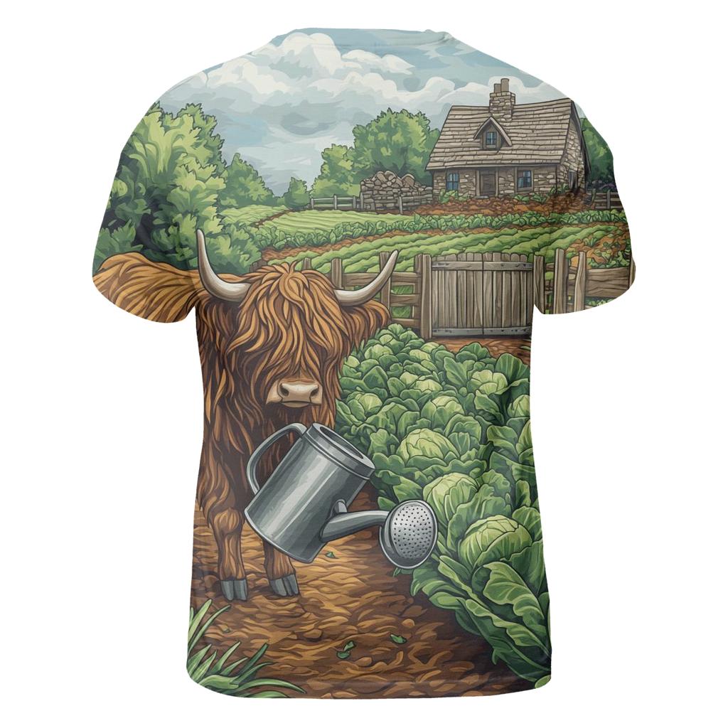 Highland Cow Gardener In The Croft Plot personalized full print shirts
