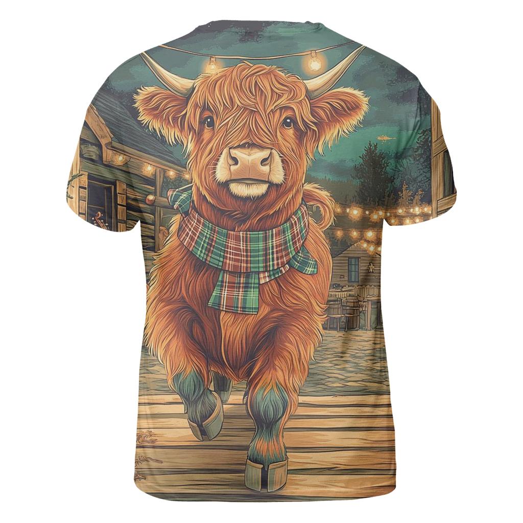 Ceilidh Dance Highland Cow creative print fashion shirts