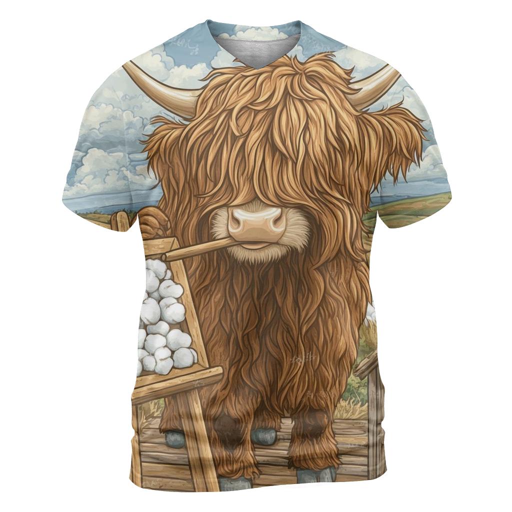 Highland Cow At The Bog Cotton Studio personalized full print shirts