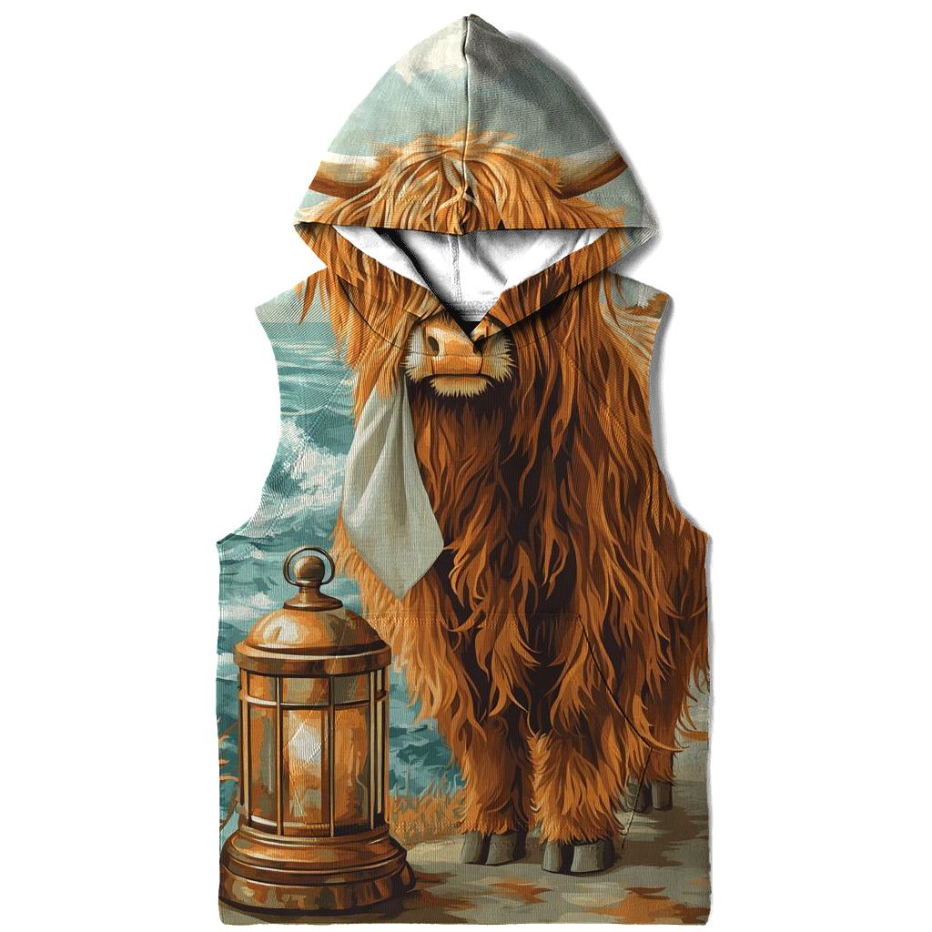 Highland Cow Lighthouse Keeper graphic hoodies