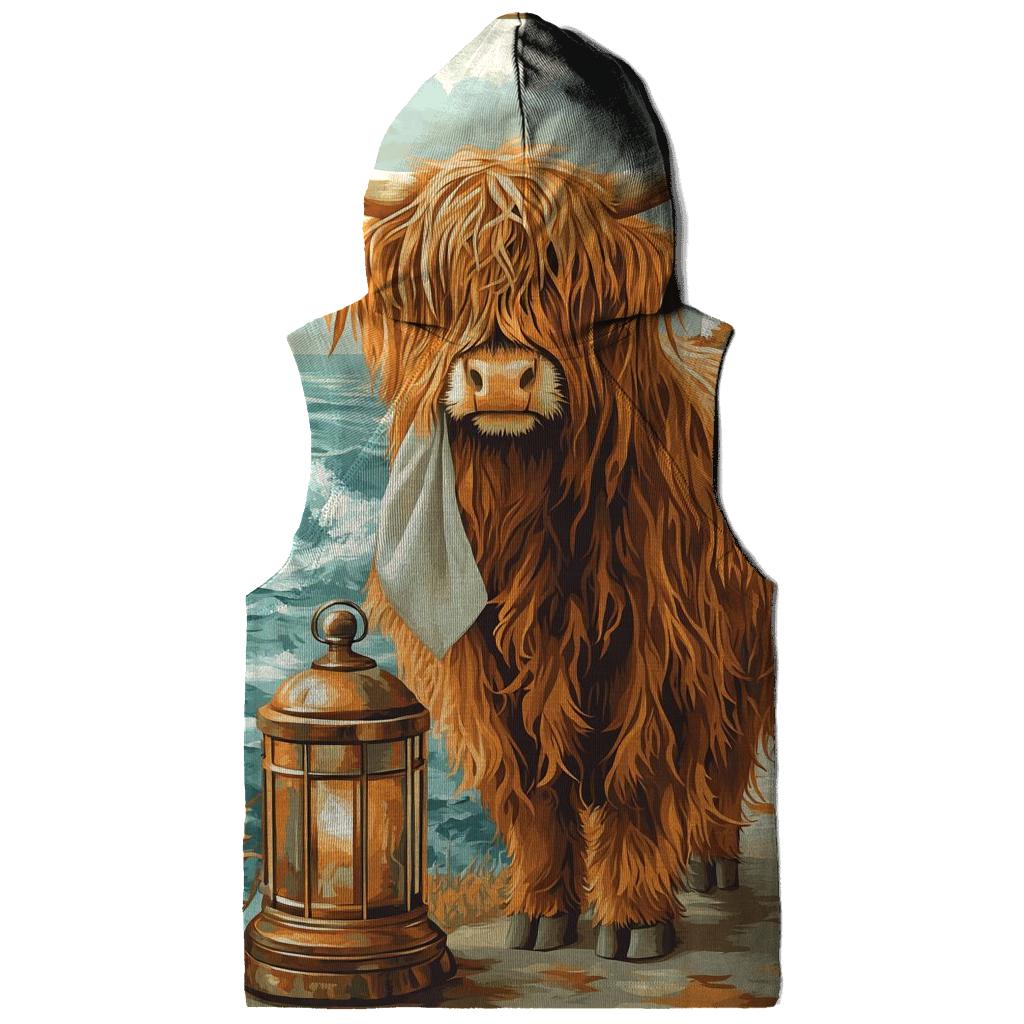 Highland Cow Lighthouse Keeper graphic hoodies